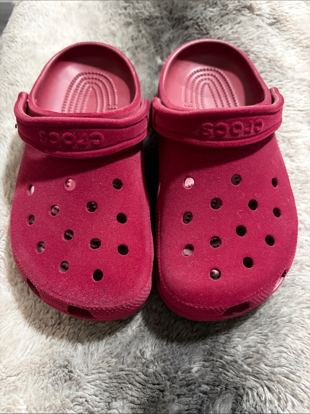 Big kids velour crocs